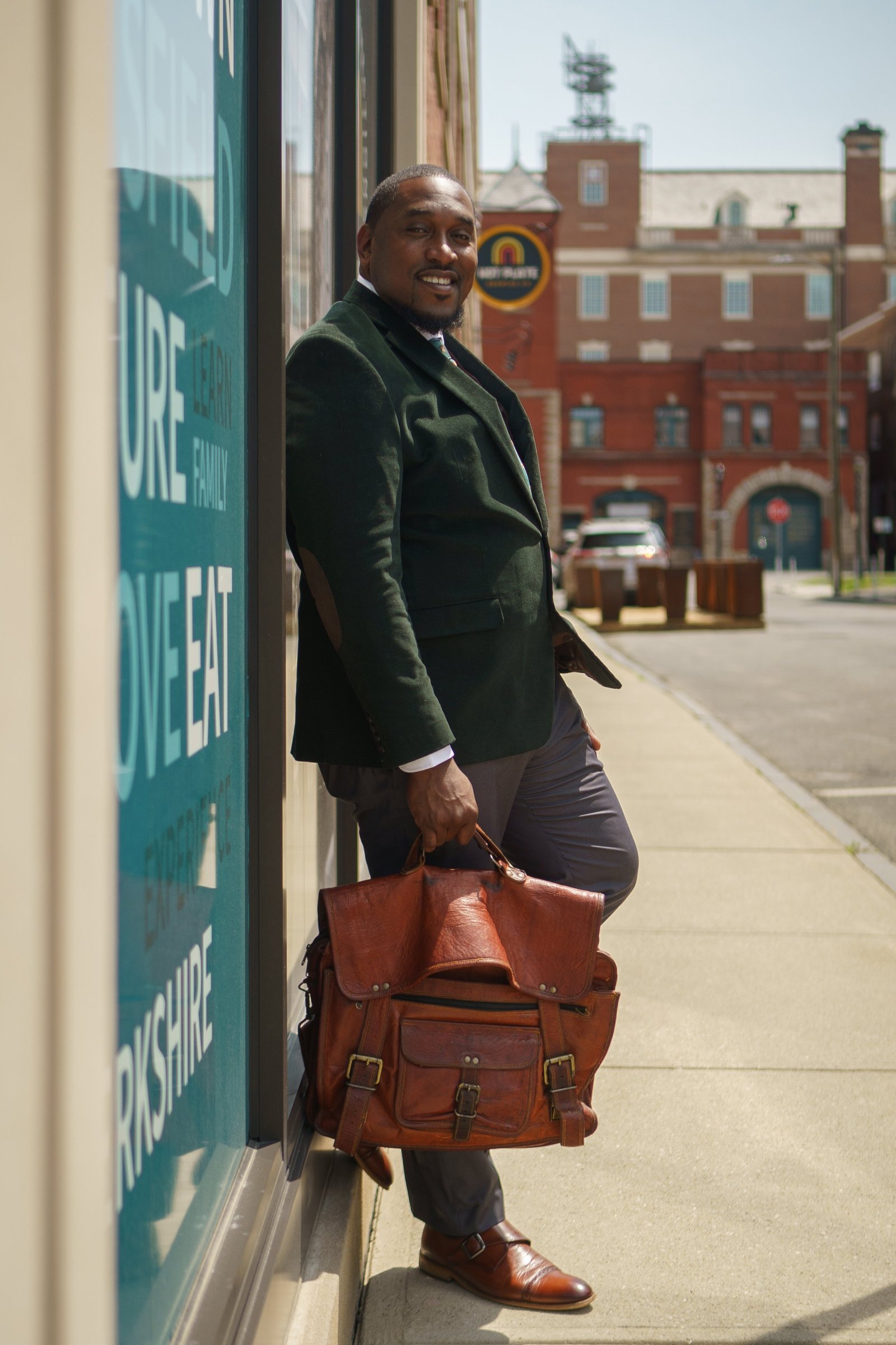 Andre Lynch standing in downtown Pittsfield